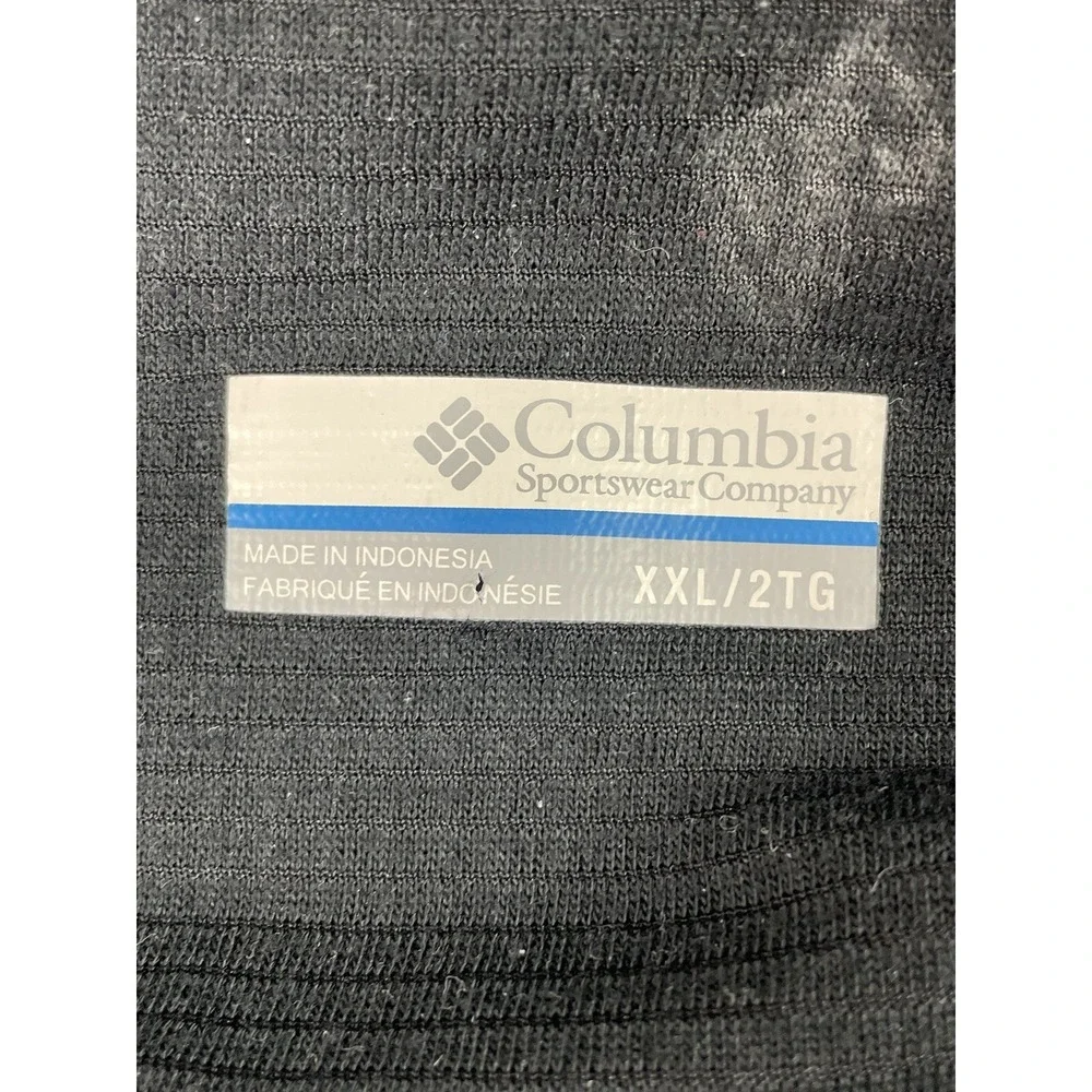 Columbia Sweater Mens 2XL Black Fleece Quarter Zip Omni-Wick Outdoors Casual